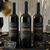 30. Geburtstagsname 1996 Black Gold Elegant Chic