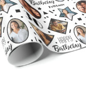 30. Geburtstagsname Foto Wrapping Paper Geschenkpapier (Rolleneckpunkt)