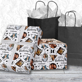 30. Geburtstagsname Foto Wrapping Paper Geschenkpapier