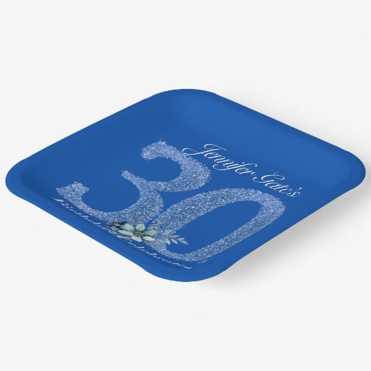 30. Geburtstagspapier Pappteller (Gewinkelt)