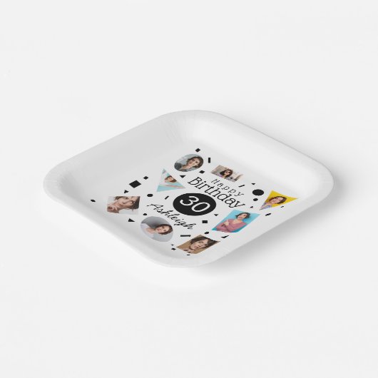 30. Geburtstagspapier-Party Pappteller (Gewinkelt)