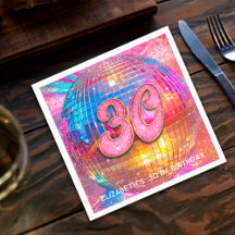 30. Geburtstagsparty Gold Pink Glitter Disco Kugel