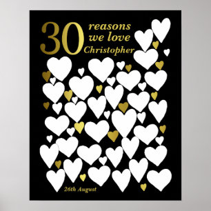 30. Geburtstagspopster -30 Gründe für unsere Liebe Poster