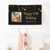 30. Geburtstagsschwarz- und Goldstars Personalisie Banner (Insitu)