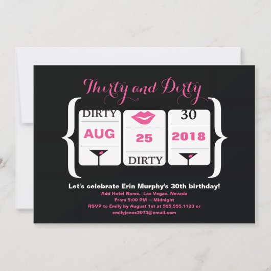 30. Geburtstagssteckmaschine Einladung (Vorderseite)