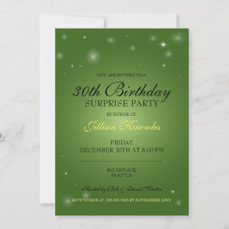 30. Geburtstagsüberraschung Party Emerald Green Einladung