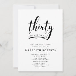 30. Geburtstagsüberraschung Party Modernes Minimal Einladung