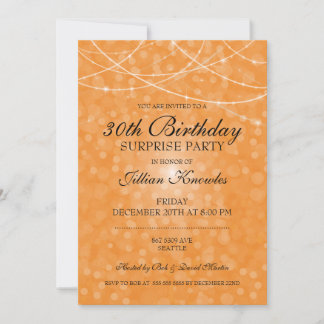 30. Geburtstagsüberraschung Party Orange String Li Einladung