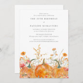 30. Geburtstagsüberraschung Party Pumpkin-Wildblum Einladung (Vorne/Hinten)