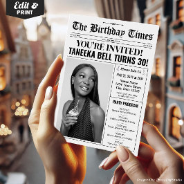 30. Geburtstagszeitung Einladung mit Programm