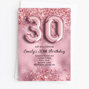 30. Glitzernder Pinker Geburtstag Einladung