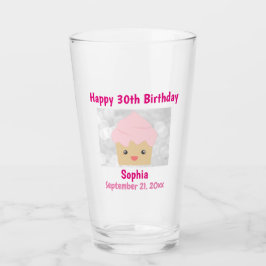 30. Glück Geburtstag Niedlich Pink Cupcake Souveni Glas