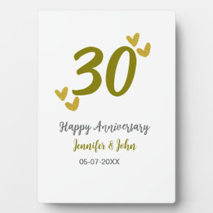 30. glücklicher Jahrestag goldenes graues Hochzeit Fotoplatte