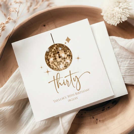 30 Gold Disco Ball 30. Geburtstag Party Serviette