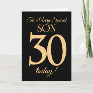 30. Gold-Effekt auf Black für Son Birthday Karte