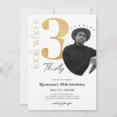 30. Goldener Geburtstag Einladung mit Foto (Vorderseite)