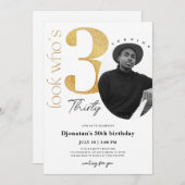 30. Goldener Geburtstag Einladung mit Foto (Vorne/Hinten)