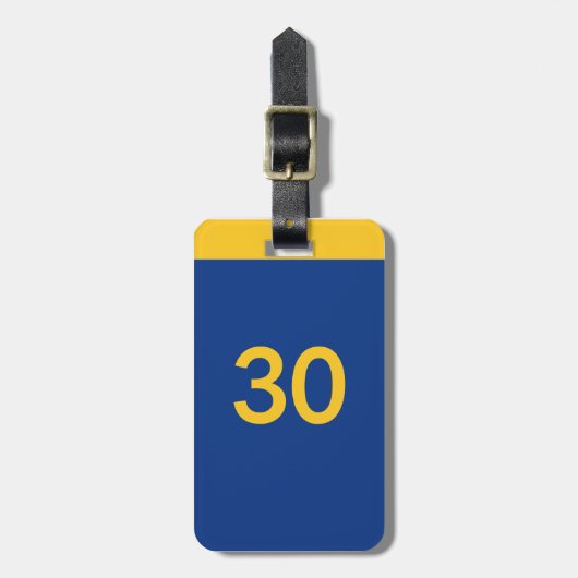 30 goldenes Baskeball Gepäckanhänger (Vorderseite vertikal)