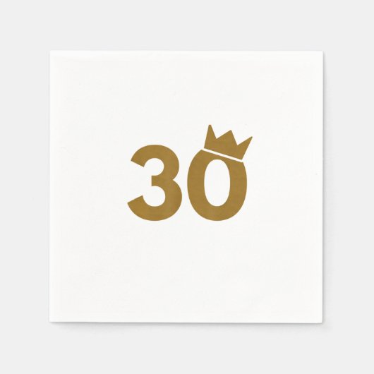 30 Goldkrone - 30. Geburtstagsgeschenke Serviette (Vorderseite)