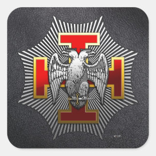 30. Grad: Ritter Kadosh Quadratischer Aufkleber