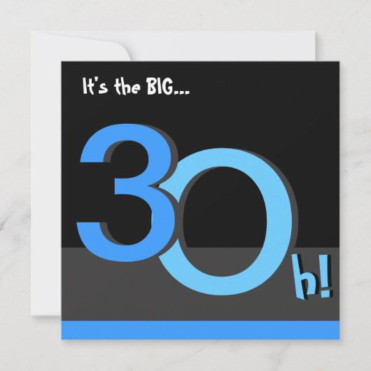 30. Großes 3Oh! Geburtstags-Party Einladung (Vorderseite)