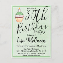 30. Grüne Wasserfarbe Cupcake Geburtstag