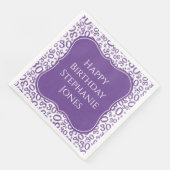 30 h Geburtstag Muster Lila/weiß Bracket Number Serviette (Ecke)
