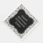 30 h Geburtstags Schwarz/Weiß-Bracket-Zahlenmuster Serviette (Ecke)