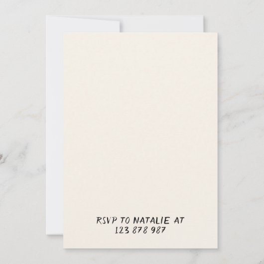 30. Handgezeichneter Schwarz & Weiß Bow Martini Ge Einladung (Rückseite)