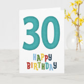 30. Happy Birthday Card Design 2 Karte (Gelbe Blume)