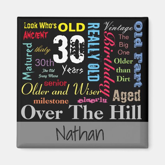 30. Happy BIrthday in a Graffiti Style Magnet (Vorne)