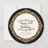 30. Happy Birthday Party Celebration Round Invite Einladung (Vorderseite)