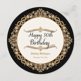 30. Happy Birthday Party Celebration Round Invite Einladung