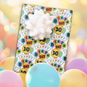 30. Happy Birthday Typografy Balloons Geschenkpapier Set