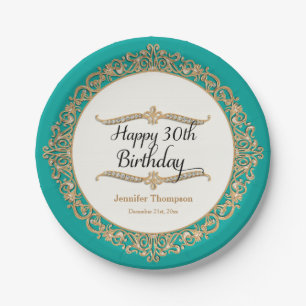 30. Happy Geburtstag Party Feier Jewel Look Pappteller