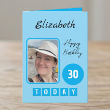 30 heute Foto Name blau Geburtstag
