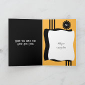 30 heute hinzufügen Fotoname schwarz orange Geburt Karte (Innenseite)