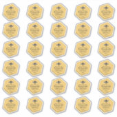 30 Hexagon-förmige, wasserdichte, gelbe Honigwabe Aufkleber (Vorderseite)