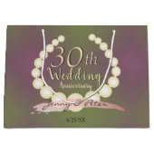 30. Hochzeit Jubiläum Perlen auf Plum Moss Lrg. Große Geschenktüte (Vorderseite)