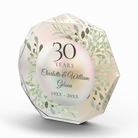 30. Hochzeit Jubiläum Wasserfarbenwelt Pearl Fotoblock (Rechts)