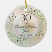30. Hochzeit Jubiläum Wasserfarbenwelt Pearl Keramik Ornament (Vorne)