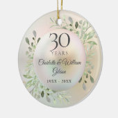 30. Hochzeit Jubiläum Wasserfarbenwelt Pearl Keramik Ornament (Links)