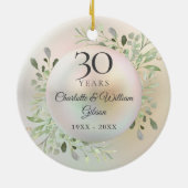30. Hochzeit Jubiläum Wasserfarbenwelt Pearl Keramik Ornament (Hinten)