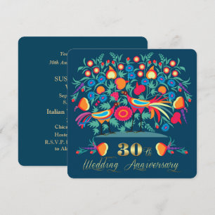 30. Hochzeit zum Jubiläum Folk Art Einladung
