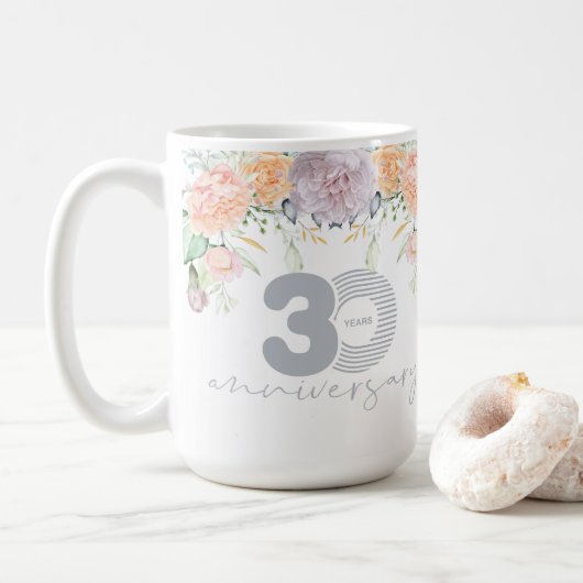 30. Hochzeitsfeier Kaffeetasse (Mit Donut)