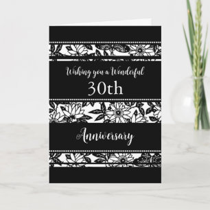 30. Hochzeitskarte Schwarz/Weiß Karte