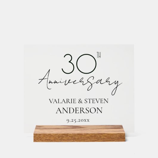 30. Hochzeitstag Acrylschild (Vorderseite)