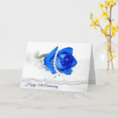 30. Hochzeitstag Blaue Rose und Perlen Karte (Gelbe Blume)