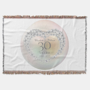 30. Hochzeitstag Chic Pearl Heart Decke
