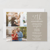 30. Hochzeitstag damals und jetzt 2 Foto Einladung (Vorderseite)